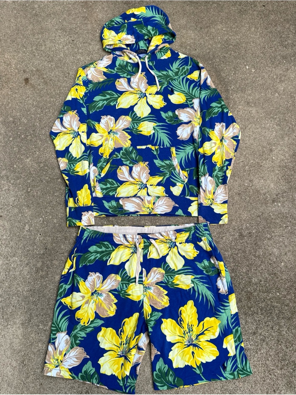 Polo Ralph Lauren Mens XL & XXL Floral Hoodie & Shorts Matching Set (Read) Beach